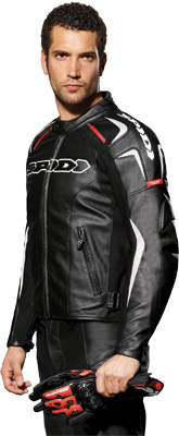 Black/White Track Leather Jacket