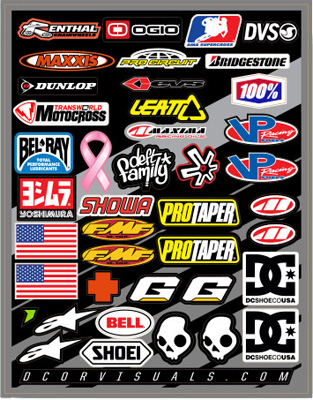 Main image of D'Cor Decal Sheet Helmet Logos 9.5"X12"