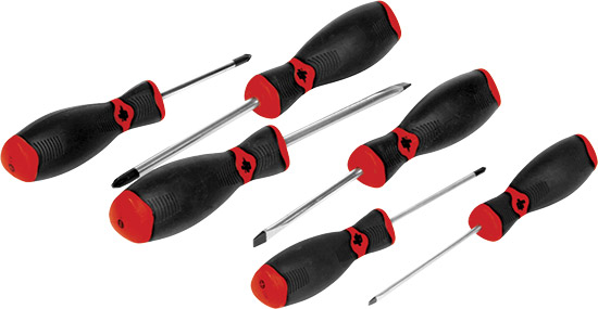 Chrome vanadium steel with magnetic tipsNon-slip molded gripsLifetime warrantySlotted screwdrivers i